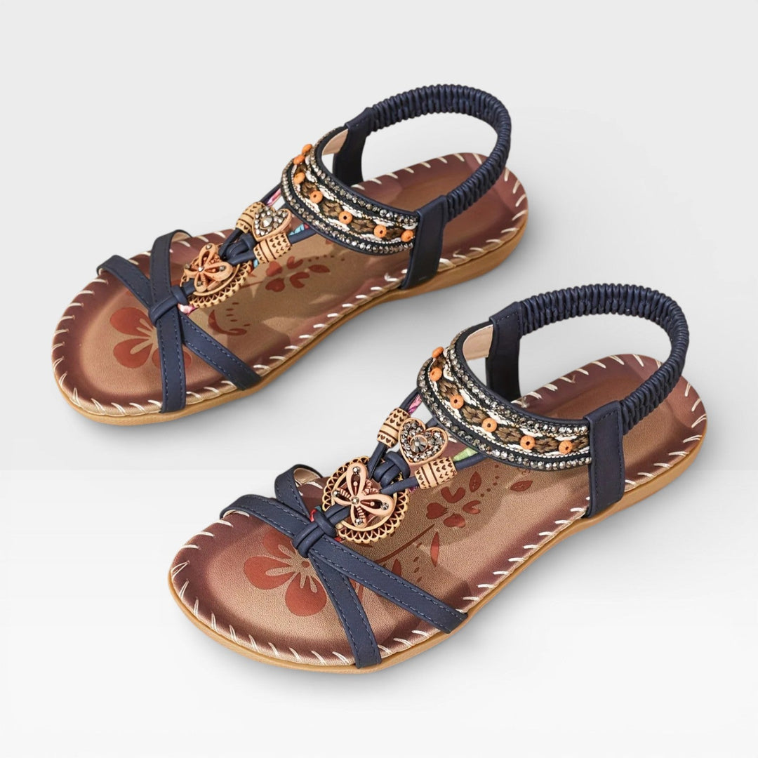 Boho Cushioned Womens Walking Sandals, Supportive Fit