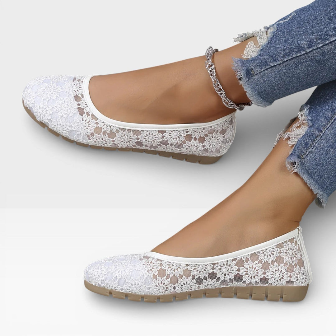 Breathable Mesh Womens Ballet Flats, Flexible Slip-On