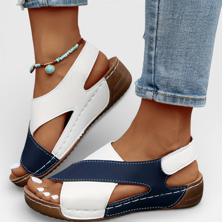 Cushioned Open-Toe Womens Walking Sandals, Cross-Strap