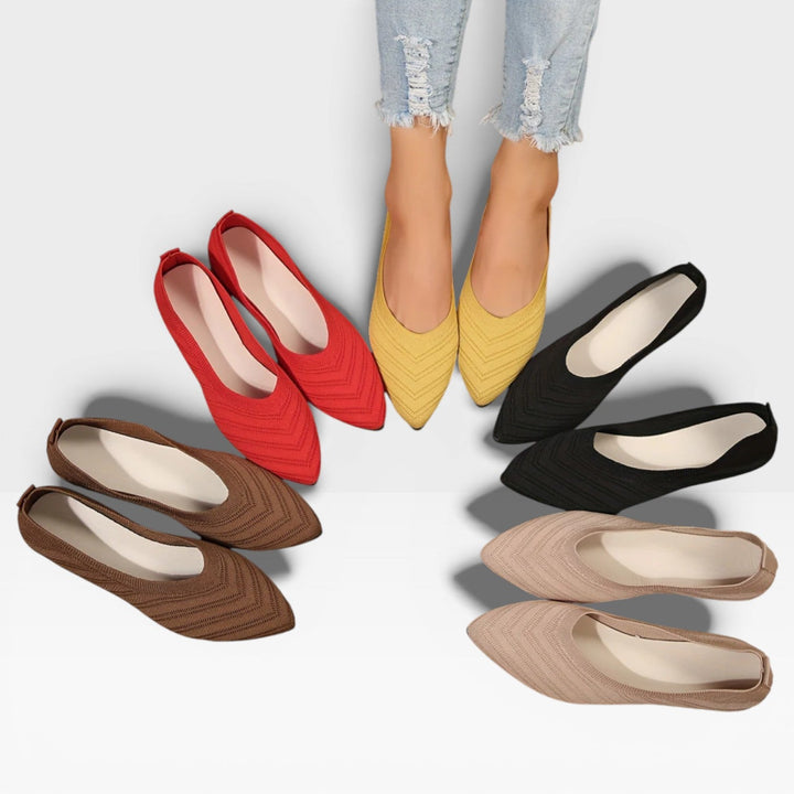 Pointed-Toe Womens Ballet Flats, Lightweight Slip-On