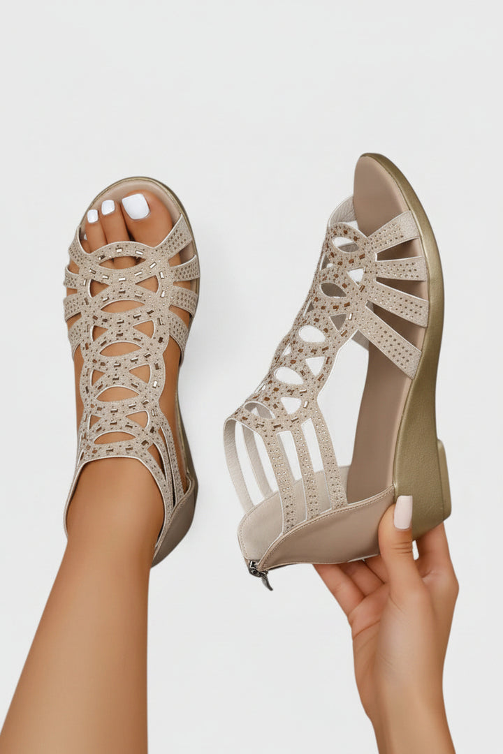 Cushioned Womens Flat Sandals, Open-Toe Arch Support