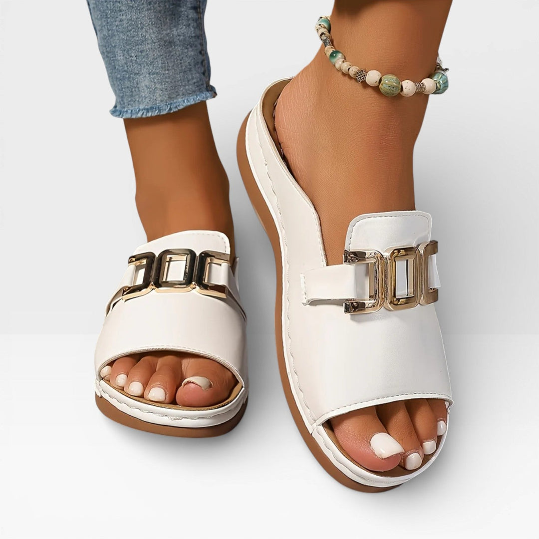 Dressy Buckle Womens Sandals, Adjustable Comfort Sole