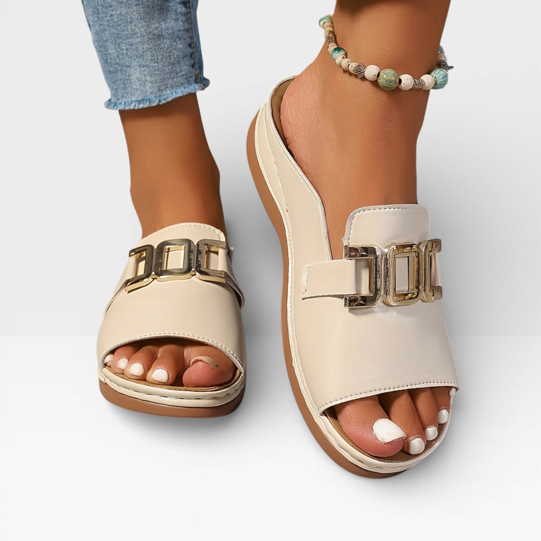 Dressy Buckle Womens Sandals, Adjustable Comfort Sole