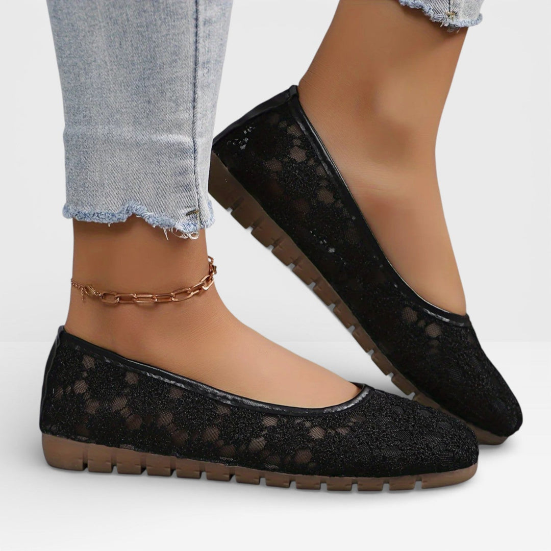 Breathable Mesh Womens Ballet Flats, Flexible Slip-On