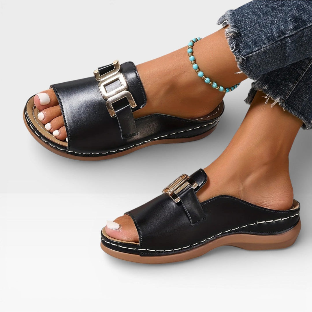 Dressy Buckle Womens Sandals, Adjustable Comfort Sole