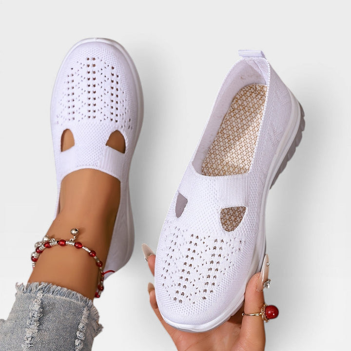 Knit Slip-On Womens Walking Sneakers, Shock-Absorbing