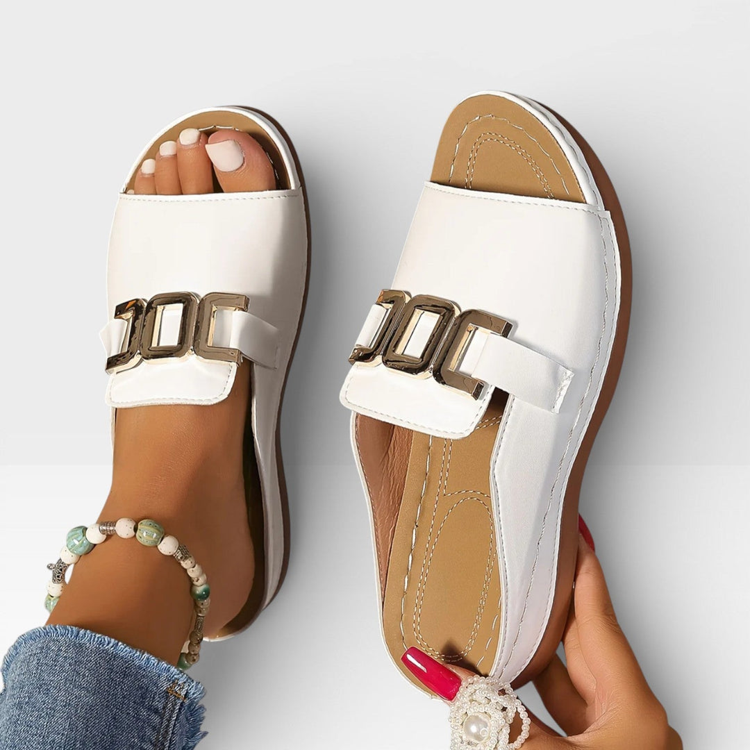 Dressy Buckle Womens Sandals, Adjustable Comfort Sole