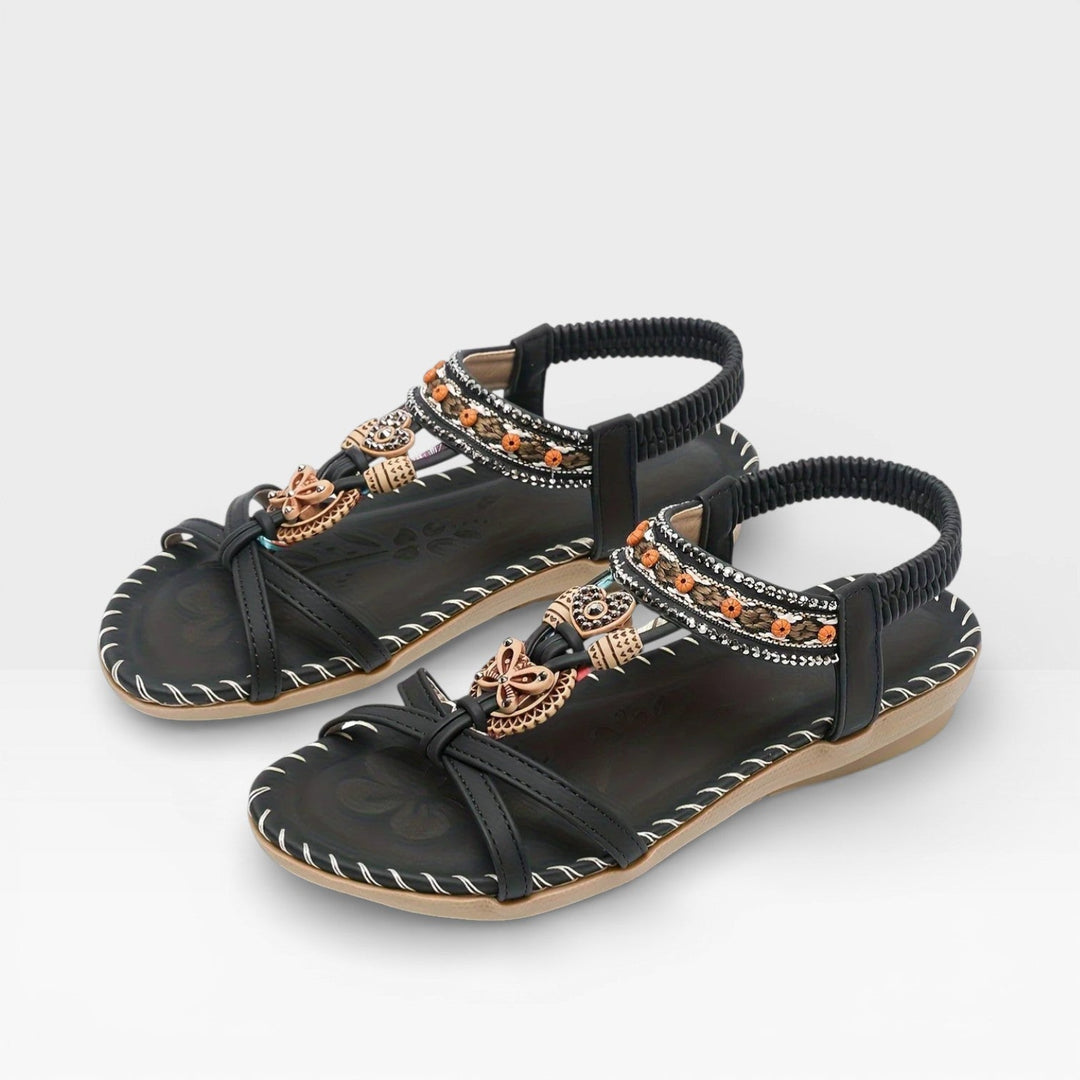 Boho Cushioned Womens Walking Sandals, Supportive Fit