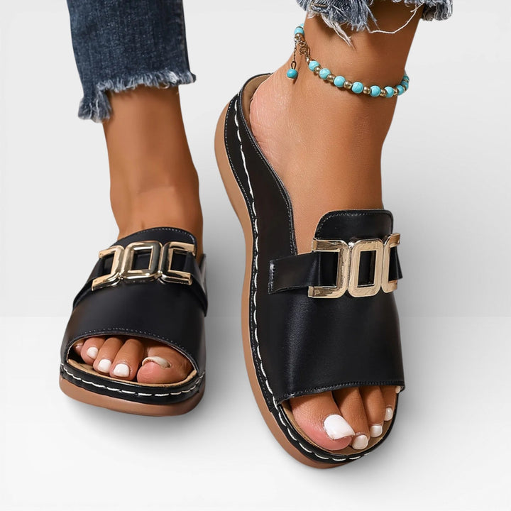 Dressy Buckle Womens Sandals, Adjustable Comfort Sole
