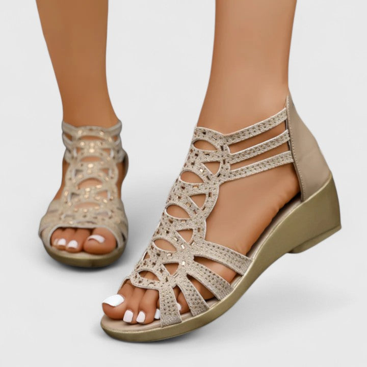 Cushioned Womens Flat Sandals, Open-Toe Arch Support