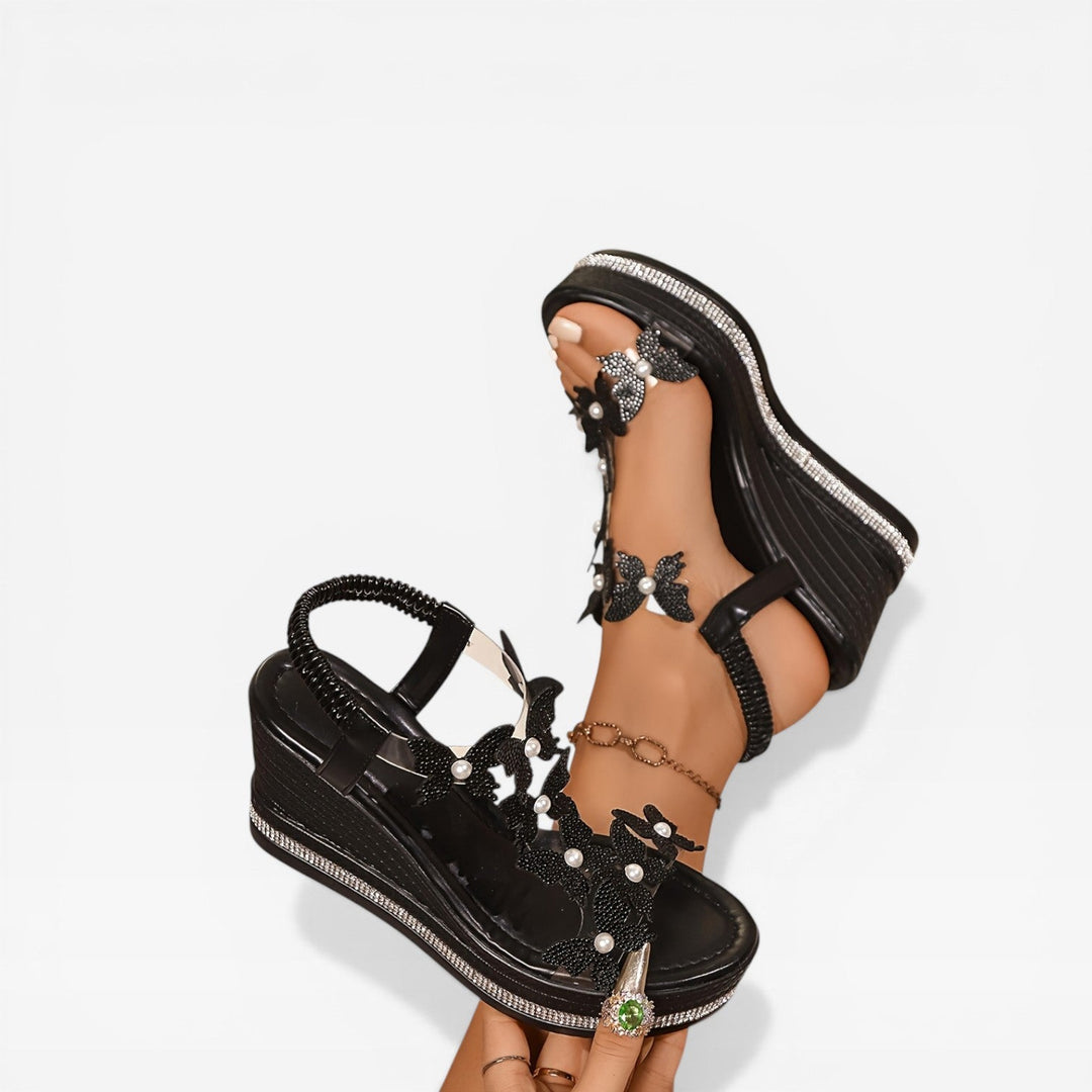 Cutout Womens Wedge Sandals, Open-Toe Breathable Dressy