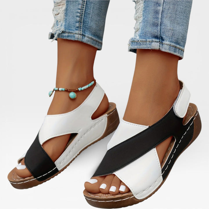 Cushioned Open-Toe Womens Walking Sandals, Cross-Strap