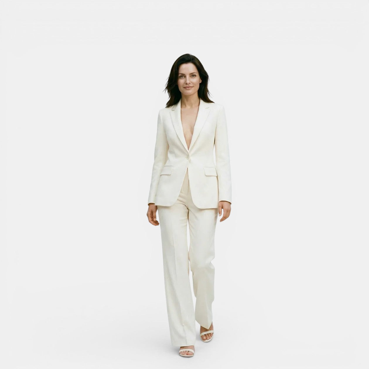 Navacava Women's Tailored Suit Set in white — refined old money suiting