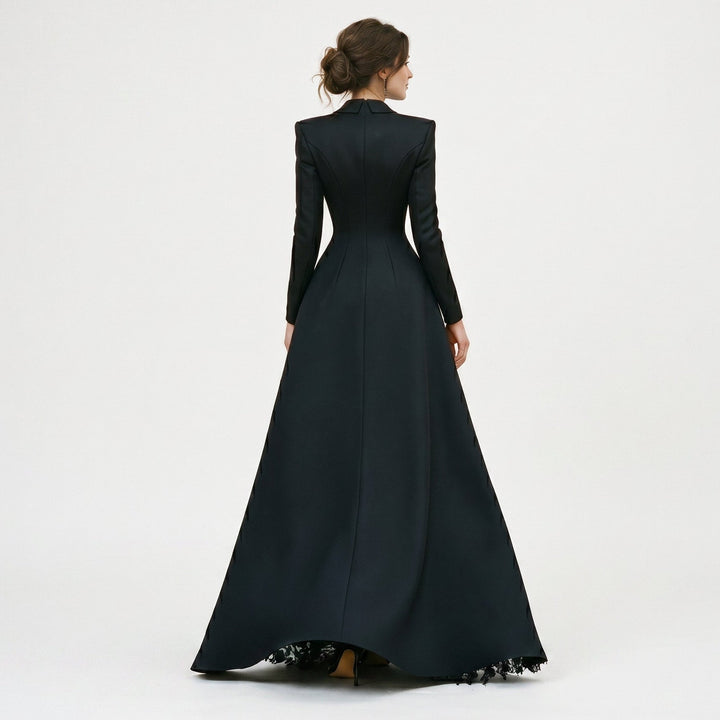 Satin Blazer &amp; Lace Womens Gown Set, Three-Piece Formal