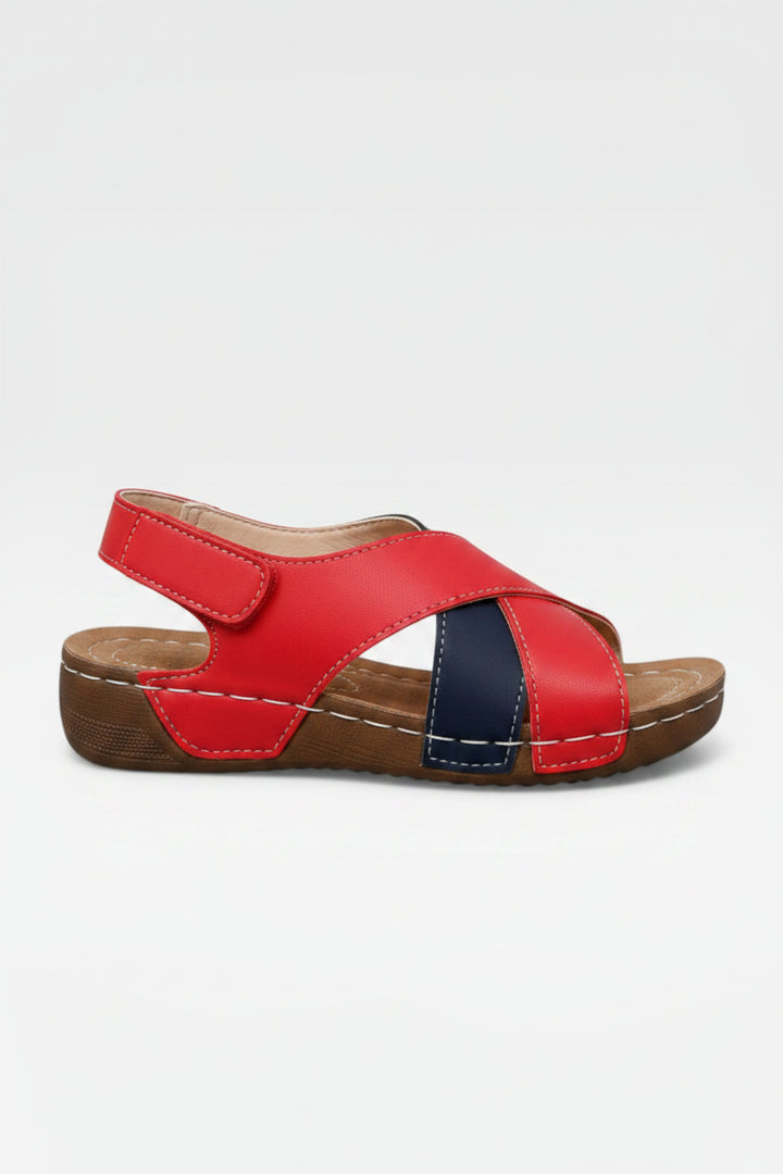 Cushioned Open-Toe Womens Walking Sandals, Cross-Strap