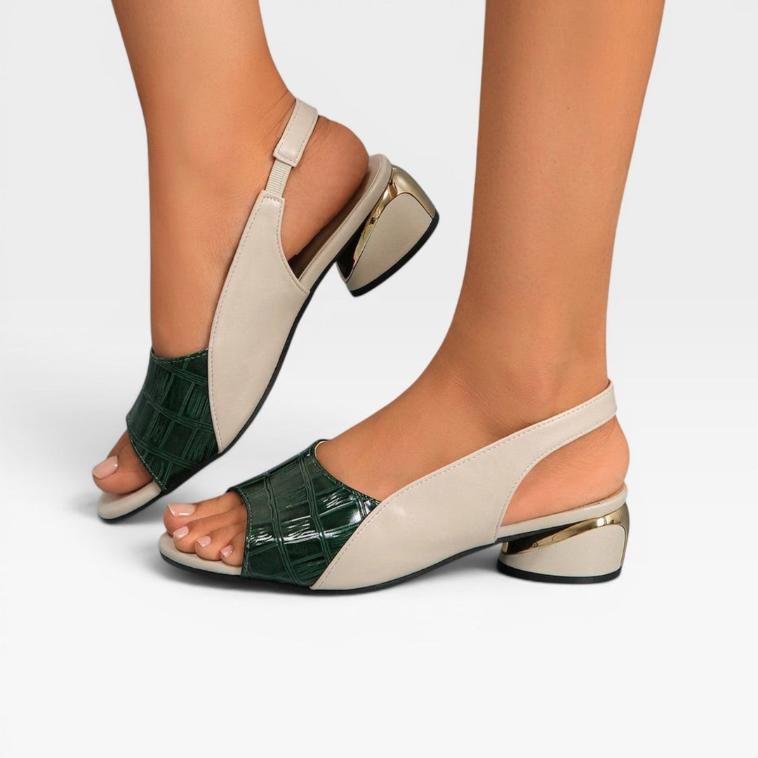 Block-Heel Slingback Womens Sandals, Peep-Toe Dressy
