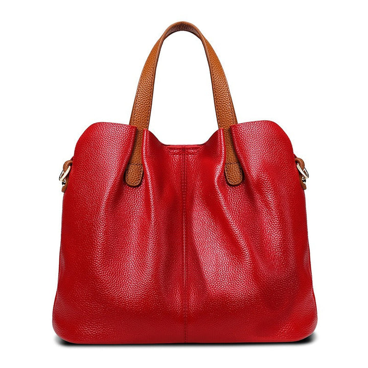 Structured Cowhide Leather Womens Shoulder Handbag