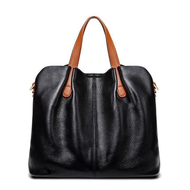 Structured Cowhide Leather Womens Shoulder Handbag