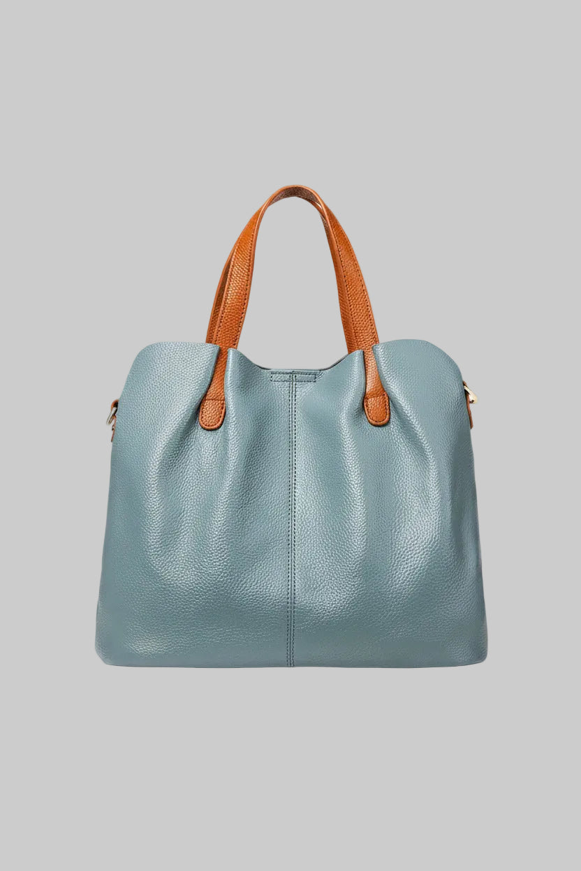 Structured Cowhide Leather Womens Shoulder Handbag