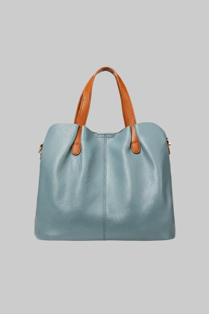 Structured Cowhide Leather Womens Shoulder Handbag