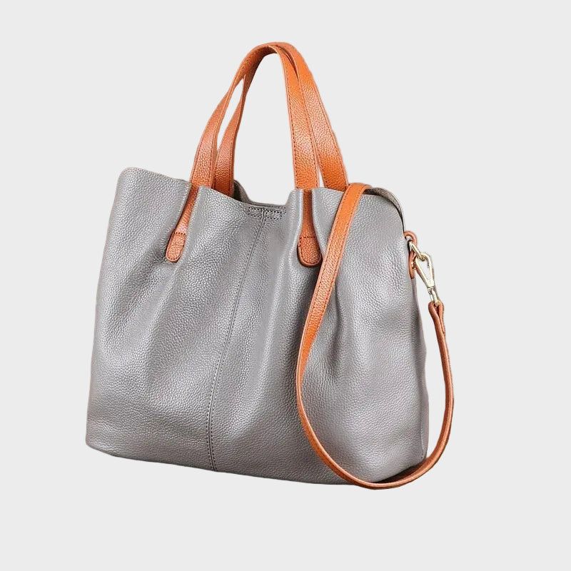 Structured Cowhide Leather Womens Shoulder Handbag