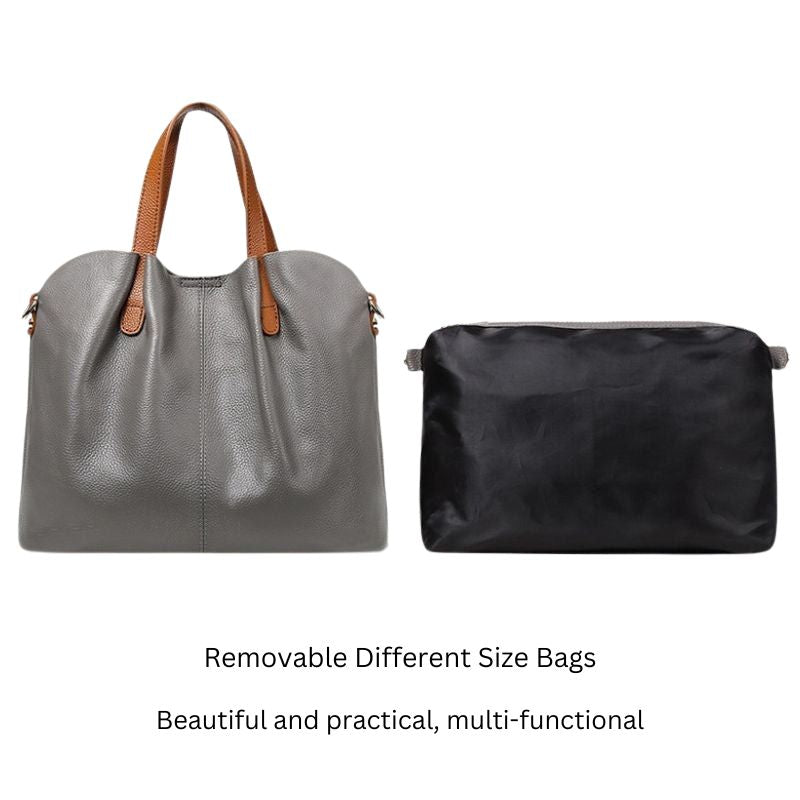 Structured Cowhide Leather Womens Shoulder Handbag