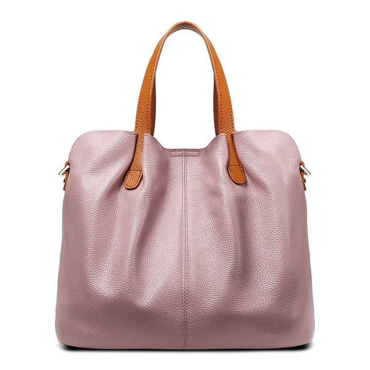 Structured Cowhide Leather Womens Shoulder Handbag