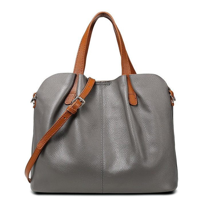 Structured Cowhide Leather Womens Shoulder Handbag