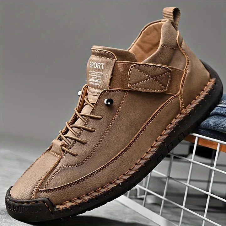 Leather Womens Walking Sneakers, Cushioned Arch Support