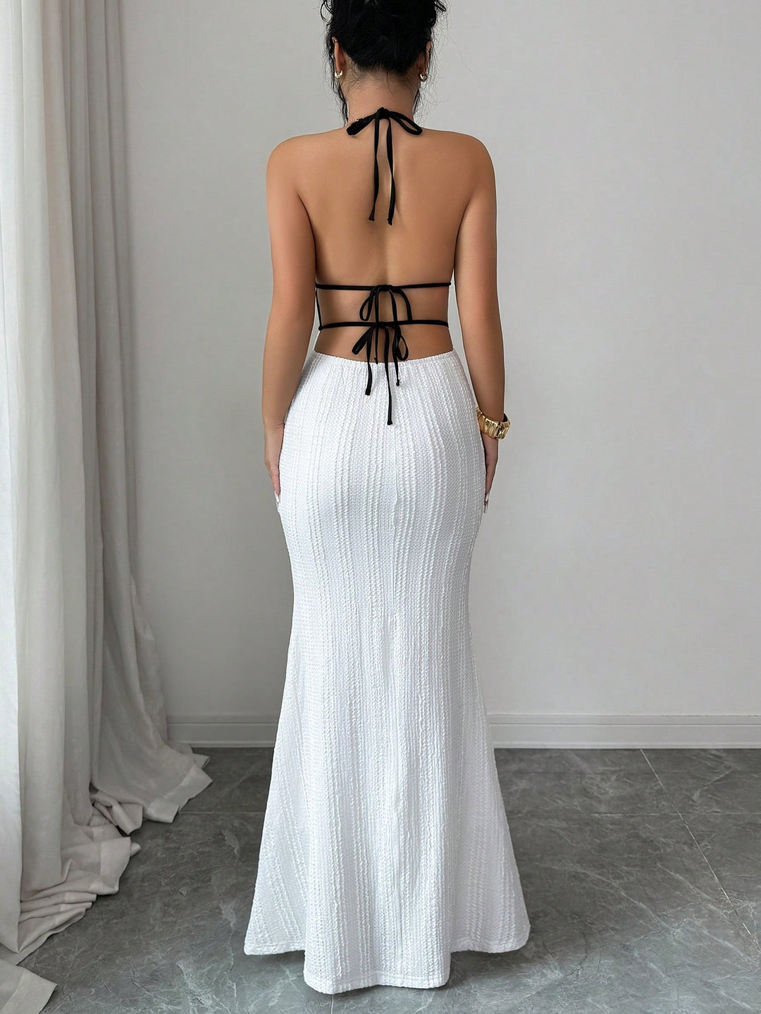 Textured Bodycon Womens Cami Maxi Dress, Date Night