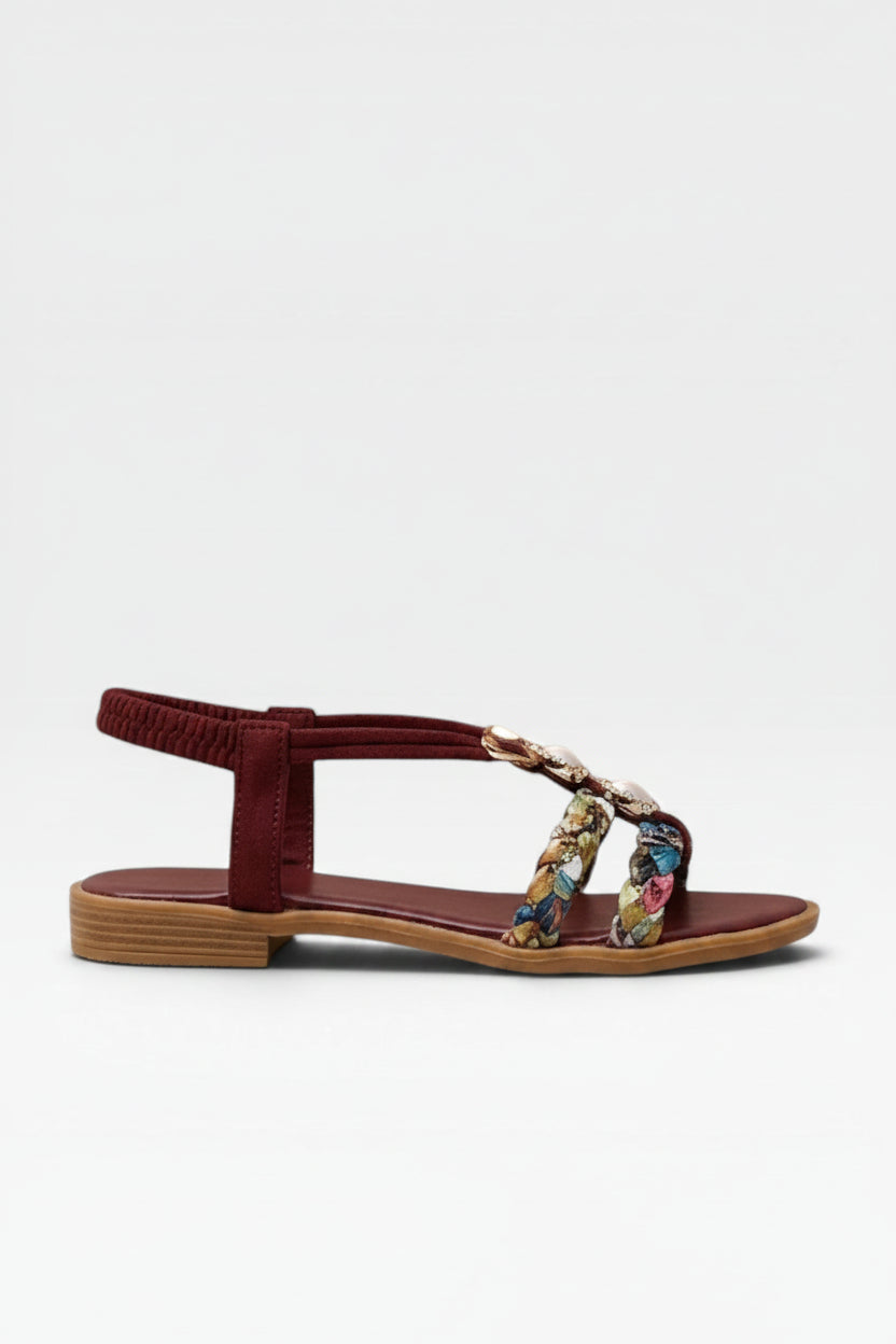 Boho Braided Cushioned Womens Sandals, Lightweight Feel