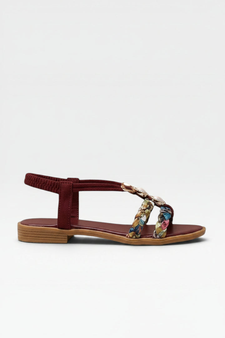 Boho Braided Cushioned Womens Sandals, Lightweight Feel