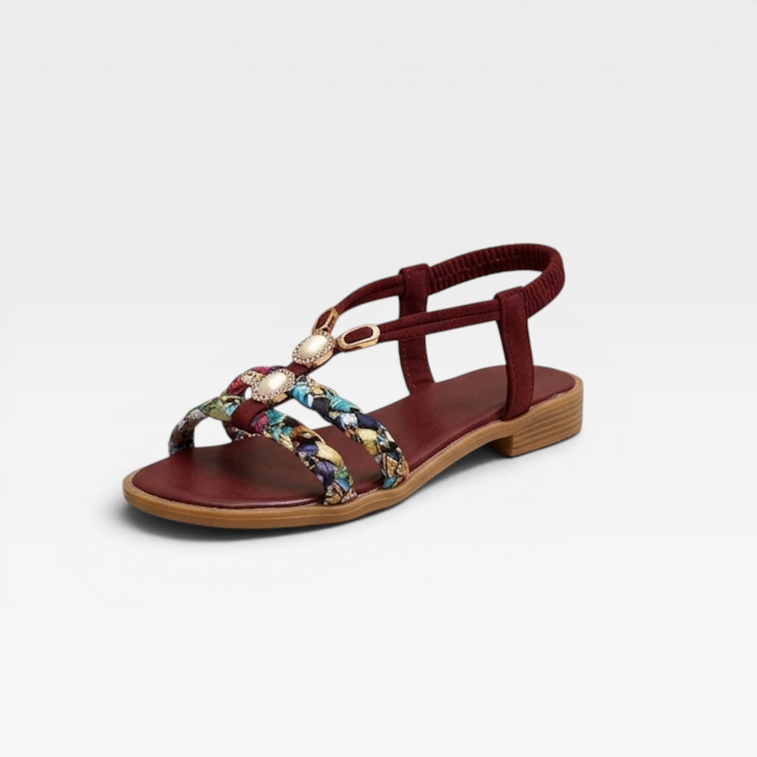 Boho Braided Cushioned Womens Sandals, Lightweight Feel