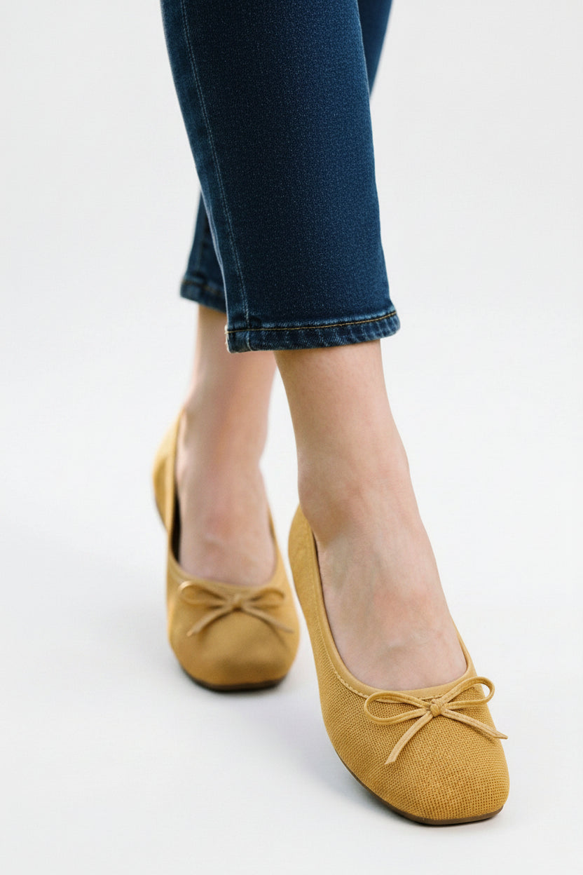 Round-Toe Mesh Womens Ballet Flats, Breathable Slip-On