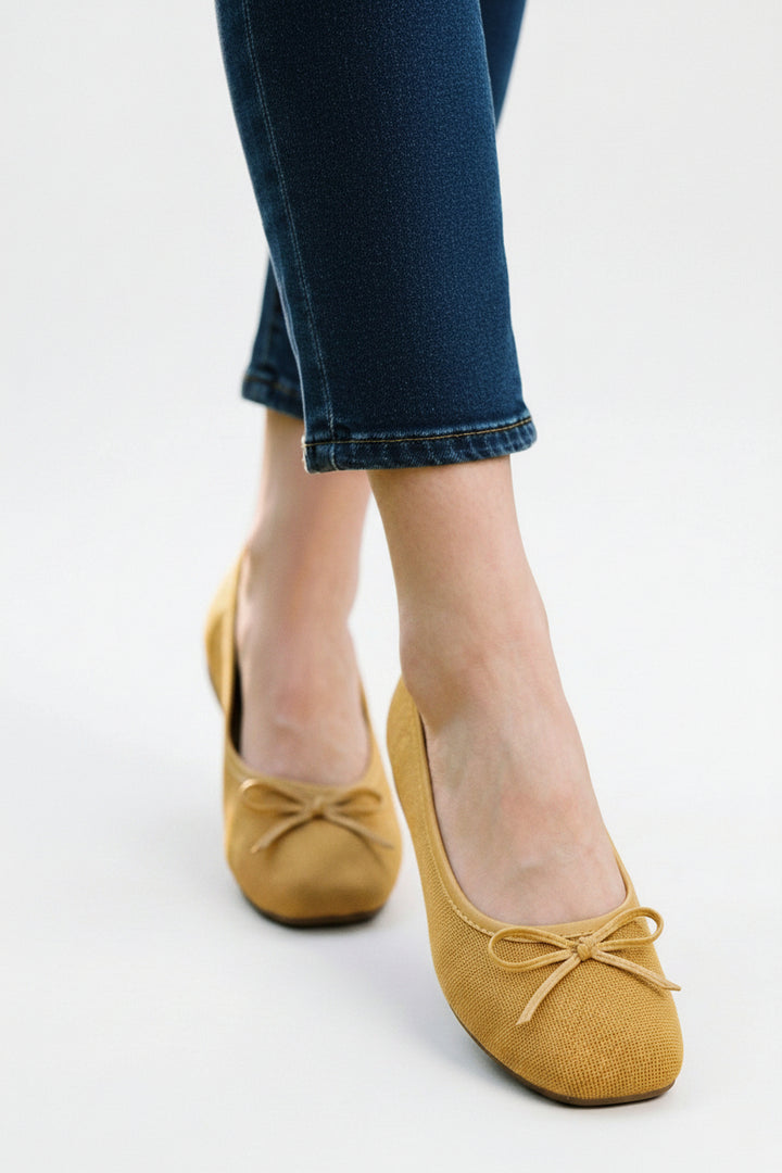 Round-Toe Mesh Womens Ballet Flats, Breathable Slip-On