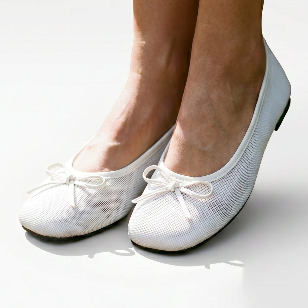 Round-Toe Mesh Womens Ballet Flats, Breathable Slip-On