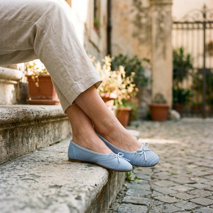 Round-Toe Mesh Womens Ballet Flats, Breathable Slip-On