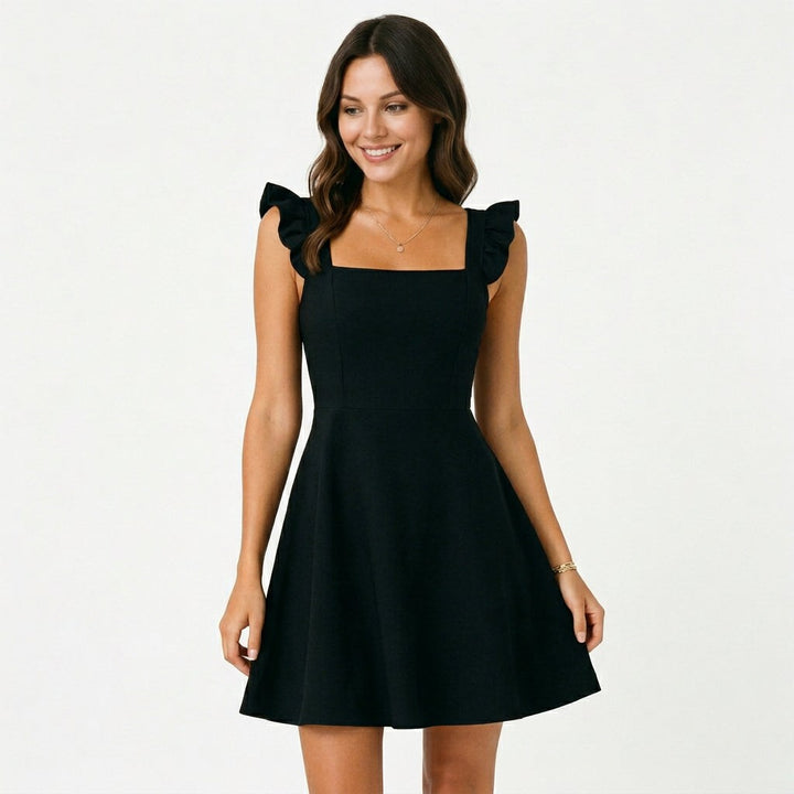 Ruffle-Strap Fit &amp; Flare Womens Mini Dress, A-Line