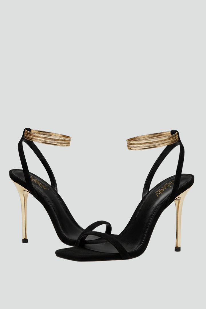 Slim-Heel Womens Sandals with Adjustable Ankle Strap