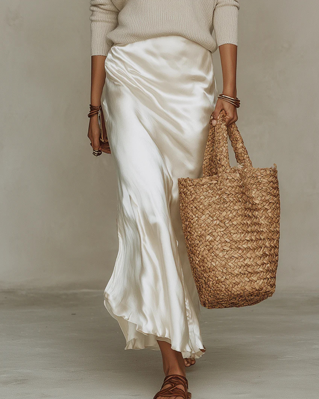 V-Neck Knit Pullover &amp; Womens Midi Dress Set, Two-Piece