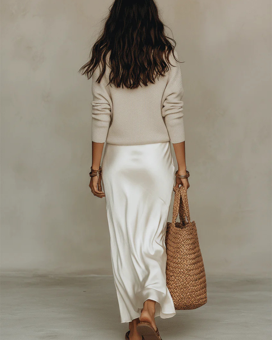 V-Neck Knit Pullover &amp; Womens Midi Dress Set, Two-Piece