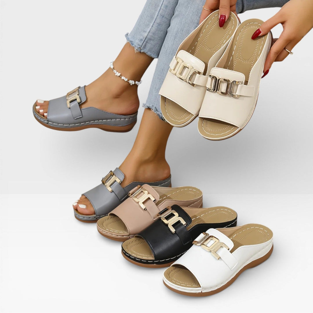 Dressy Buckle Womens Sandals, Adjustable Comfort Sole