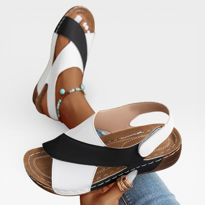 Cushioned Open-Toe Womens Walking Sandals, Cross-Strap