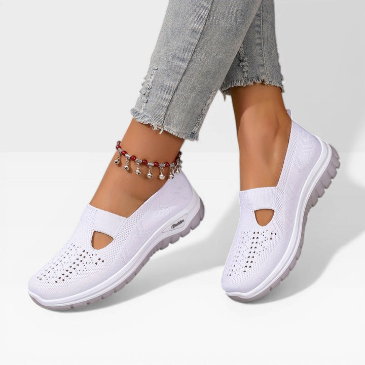 Knit Slip-On Womens Walking Sneakers, Shock-Absorbing
