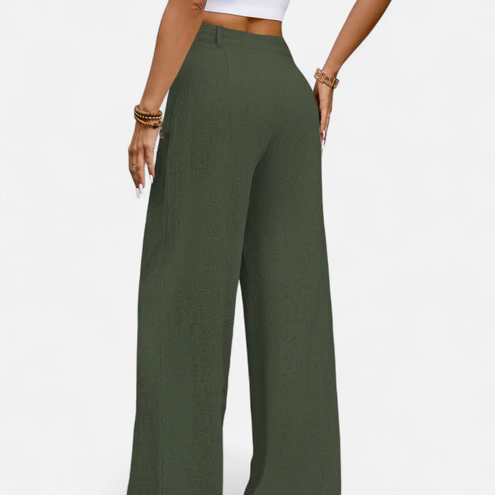 High-Rise Pleated Womens Wide-Leg Trousers, Tailored