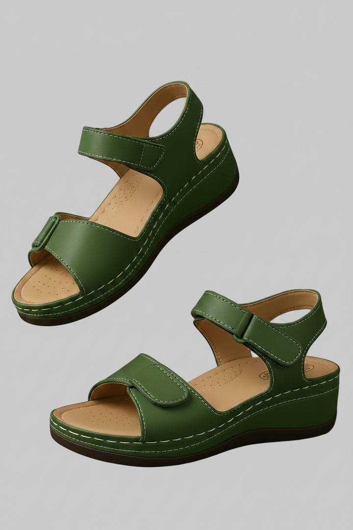 Strappy Wedge-Heel Womens Sandals, Cushioned Support