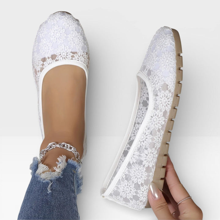 Breathable Mesh Womens Ballet Flats, Flexible Slip-On